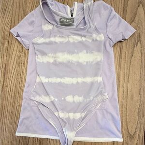 Eddie Bauer Girls Purple Tie-Dye One Piece Bathing Suit and Cover-Up 4T DC